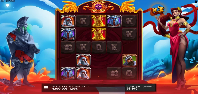 La progresión en cada nivel que logremos avanzar en los tres diferentes tipos de bonus, nos mostrará a un Perseo al borde de su fracaso.