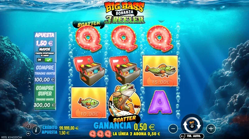 El aspecto visual se mantiene igual que en su versión del 2020 de Big Bass Bonanza.