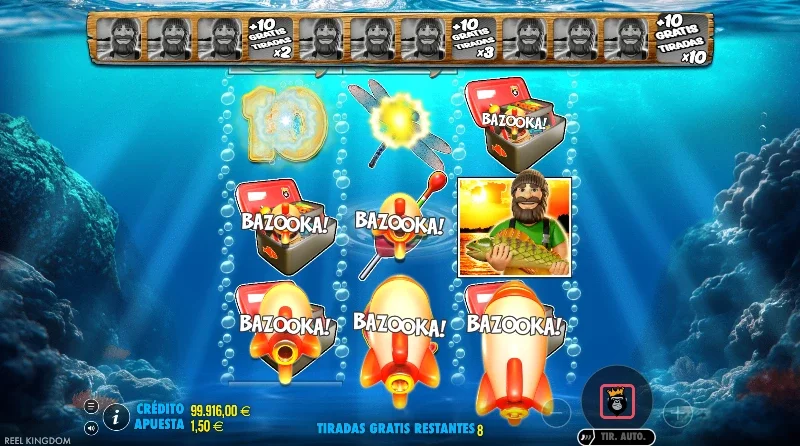 Con el bonus progresivo tendremos 10 giros extra cada 4 comodines.