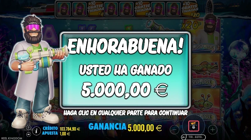 El top win es de x5.000 la apuesta que juguemos.