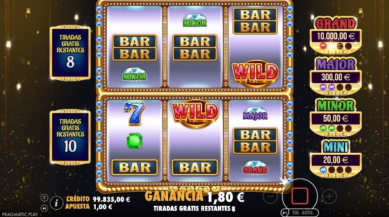 El rubí tiene el efecto de crear un segundo tablero 3x3 con los mismos modificadores.