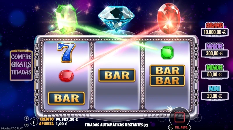 Las animación de luces son un potente reclamo visual sobre esta estética metálica y de piedras preciosas.