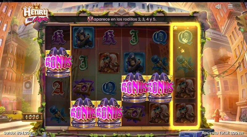 Las animaciones son fluidas, llena de luces y un potente efecto sonoro que acompaña en cada tirada y función especial.