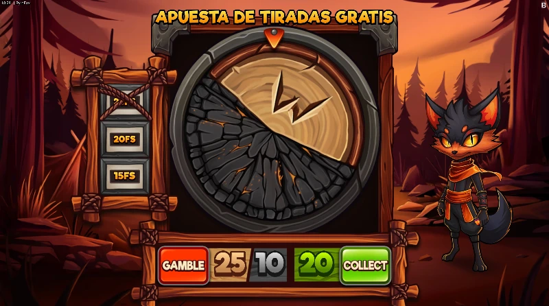 Con cada bonus que logremos podremos aumentar hasta 25 giros mediante una función de apuesta por ruleta.