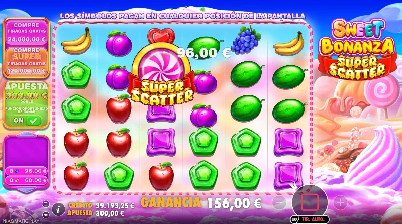 El símbolo Súper del Scatter otorga un premio instantáneo cuando se combina con otros Scatter.