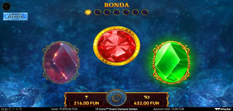 La función de arriesgar nuestro premio nos permite doblarlo hasta 7 veces o un máximo de 25.000.000 €/$,