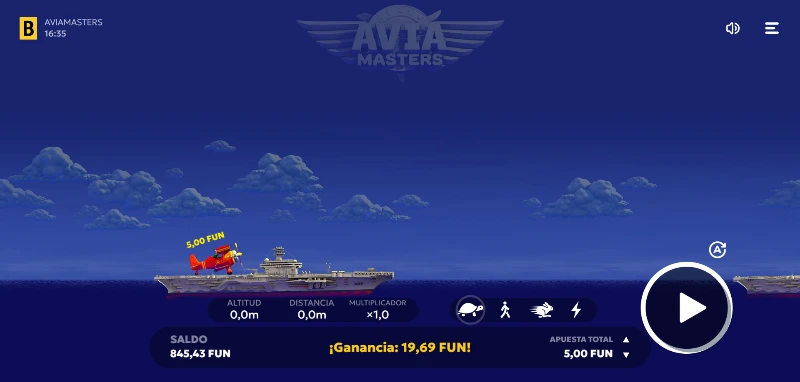 Veremos en el avión el valor de nuestra apuesta y la cantidad de dinero que porta en cada interacción aérea.