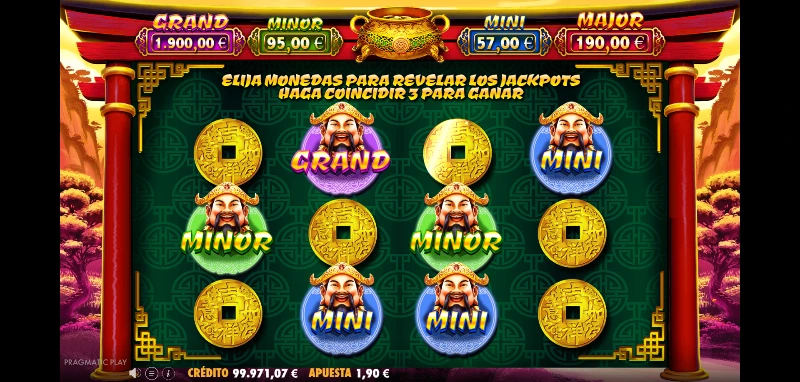 Uno de los premios del juego son sus 4 tipos de jackpots que podremos lograr en un pequeño minijuego.