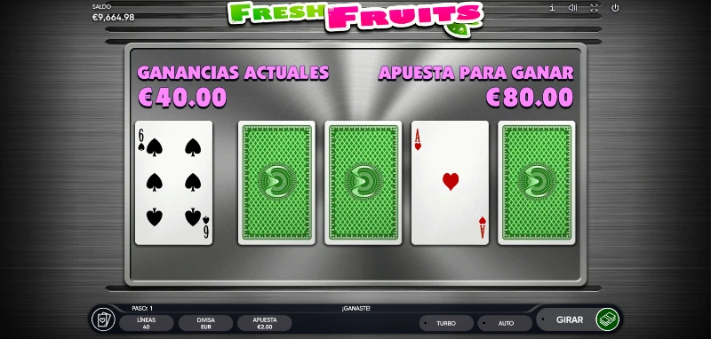 El minijuego de doble o nada no siempre asegura que alguna de las 4 cartas pueda superar a la del crupier.