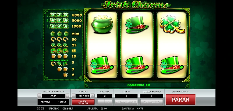 La combinación de tres símbolos es la clave para conseguir premios en esta tragaperras de bar.