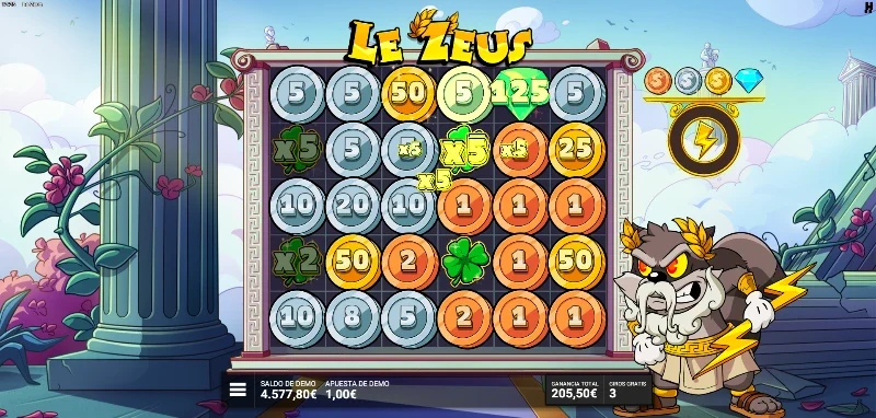 Existen 3 niveles de bonus asociados al n.º de Scatters que logremos y siempre con 8 tiradas.