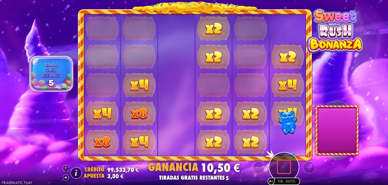 La mecánica de multiplicadores progresivos es una función original de la slot Sugar Rush de 2022.