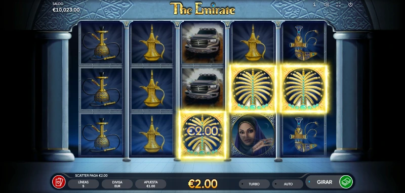 En The Emirate demo y tragaperras con dinero real, no tenemos ningún tipo de bonus ni funciones especiales.