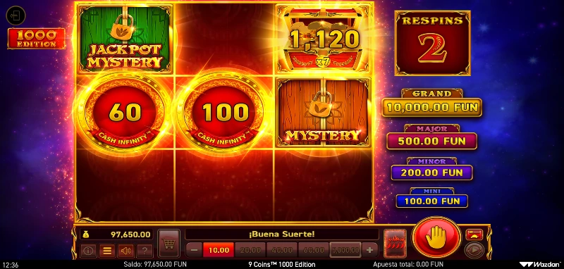 En el bonus de Hold the Jackpot tendremos siempre premios asegurados al consistir en una slot enfocada a regiros.