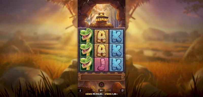 Con un bonus de respins, tendremos una función especial centrada en un carrete apilado que se mantendrá fijo entre giro y giro.