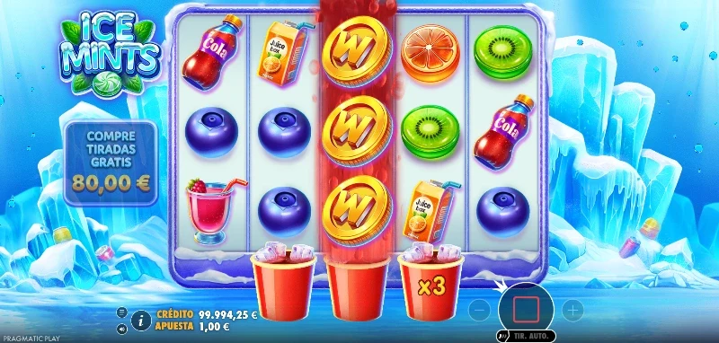 La combinación de un símbolo Mints y los refrescos que hay debajo pueden originar aleatoriamente columnas enteras de comodines.