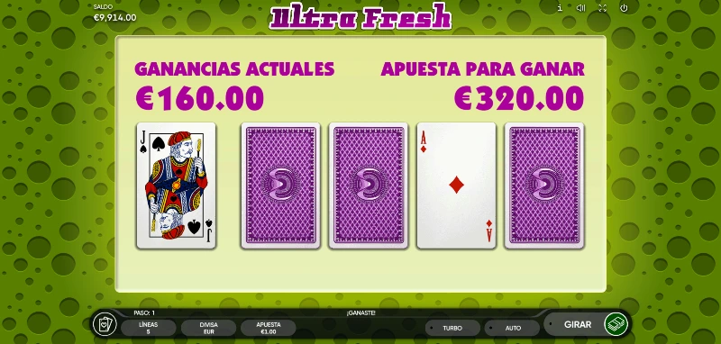 Si tiene un doble o nada, es de Endorphina. Volvemos a tener el minijuego con el que lograr doblar hasta 10 veces nuestro premio.