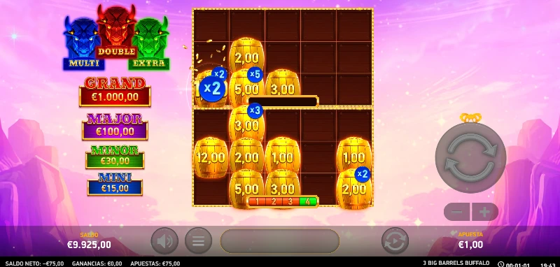 En toda tragaperras de pilares podemos activar una sola bonificación o la combinación de varias, siendo por lo general la más potente cuando todos se activan.