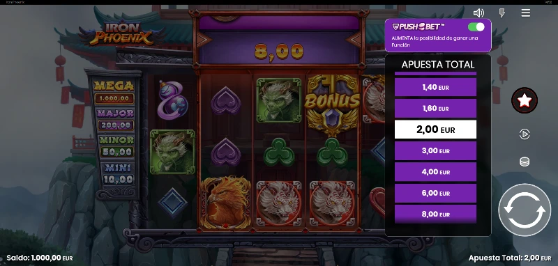 Push Gaming diseña sus juegos con la opción de poder jugar con una apuesta anticipada y comprar diferentes tipos de bonus.