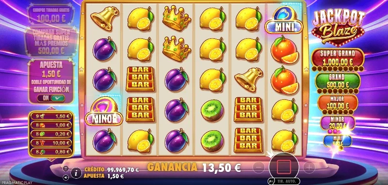 El juego ofrece 5 jackpots que pagan entre x5 y x1.000 nuestra apuesta base, pudiendo conseguirlos en cualquier giro con suficientes cascadas.