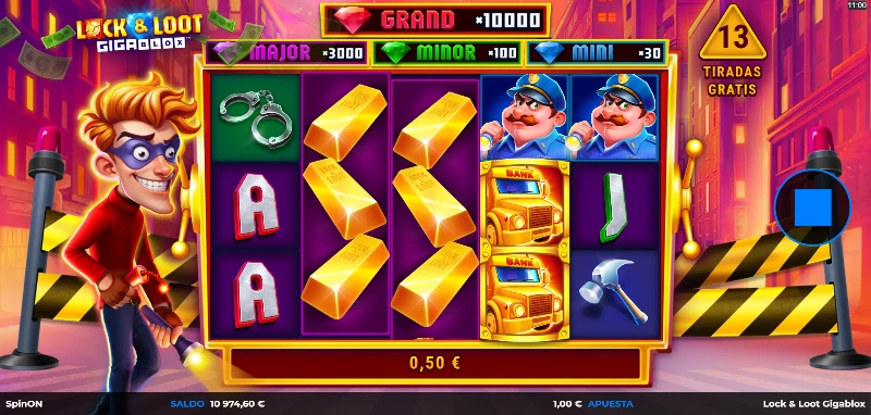 En la tragamonedas Lock & Loot Gigablox tenemos dos bonus: free giros y respins.