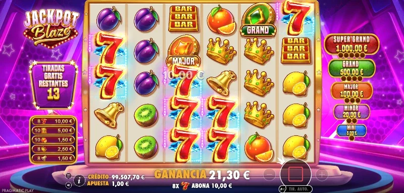 Podemos comprar dos tipos de bonus pagando x100 o x500 según queramos una fase súper o normal. Además, también tendremos disponible una apuesta anticipada con un coste del 50 % de la apuesta.