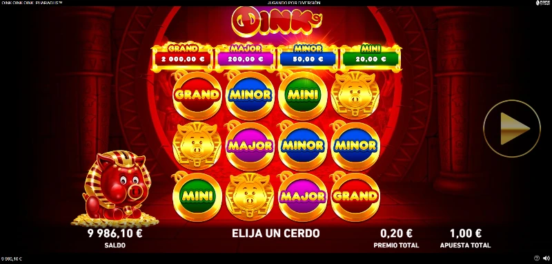 Los jackpots varían de forma fija según nuestra apuesta, siendo el valor más alto de x2.000 (top win).