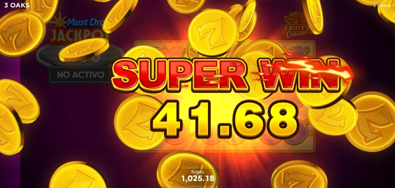 El apartado audiovisual para Fruity Classic de 3 oaks Gaming es uno de los mejores trabajos que hemos visto este 2025 en las diferentes máquinas clásicas online.