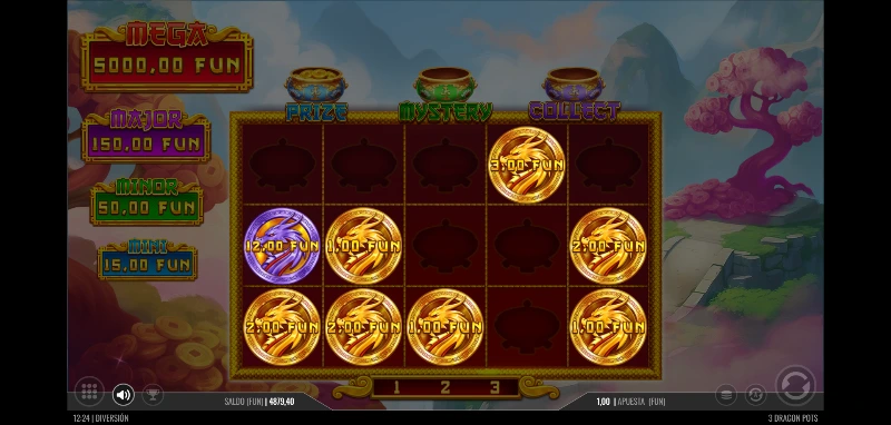 El bonus de respins es un Hold & Win con 3 regiros reiniciables cada vez que un nuevo símbolo cae en pantalla. 