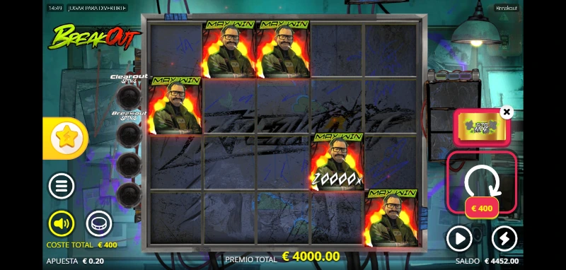 La pool prize del juego ofrece x20.000 la apuesta, una cifra clásica en los juegos de este desarrollador.