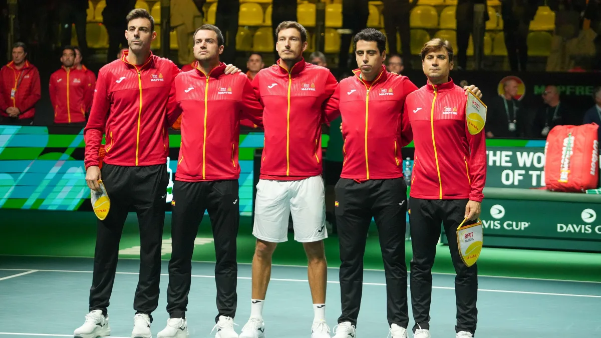 Equipo de España durante la Copa Davis.