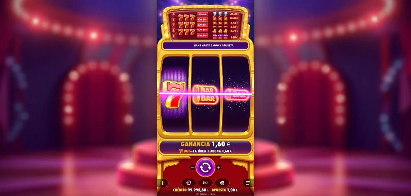 Jugamos con símbolos de pago corrientes a excepción del Lucky Seven que será Wild y tendrá diferentes premios según la línea premiada.