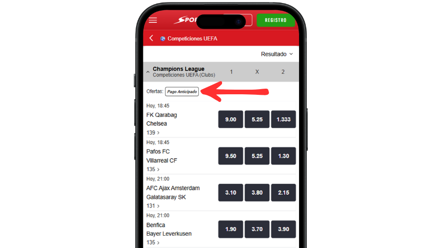 funcion 2 goles de ventaja sportium