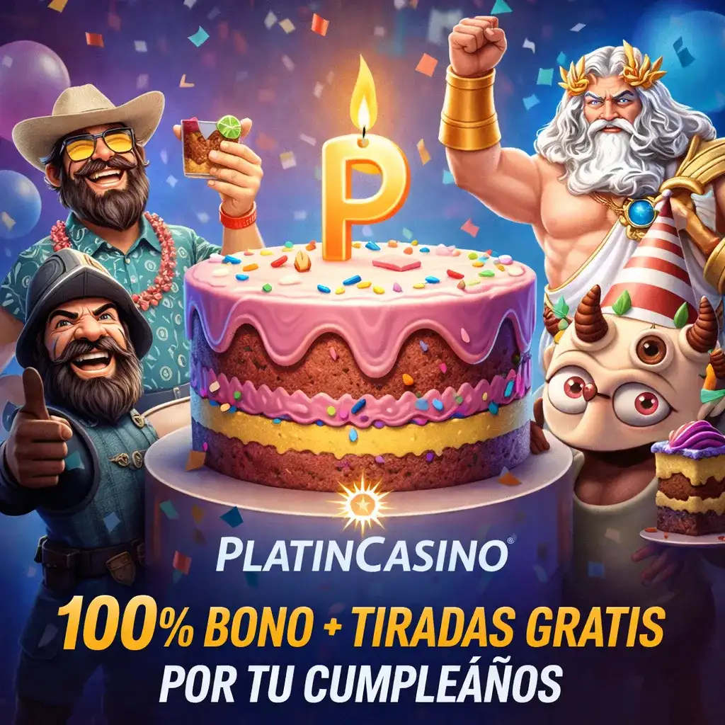 Bono de cumpleaños en Platincasino: 100% hasta 100€ + 5 tiradas gratis