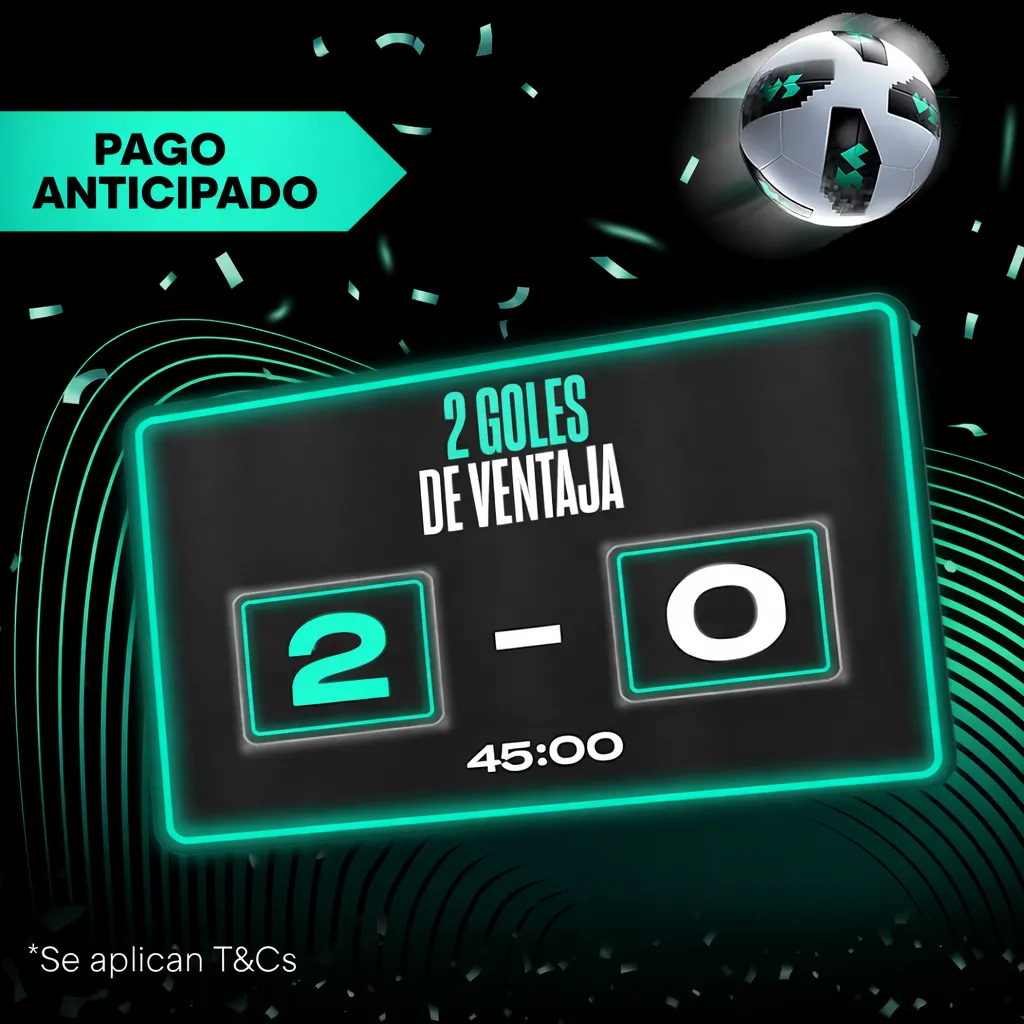 Pago anticipado: Con dos goles de ventaja ganas tu apuesta