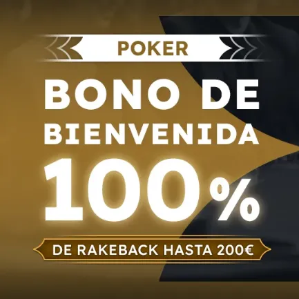 Bono de bienvenida de póker: 100% de rakeback durante 48 horas hasta 200€