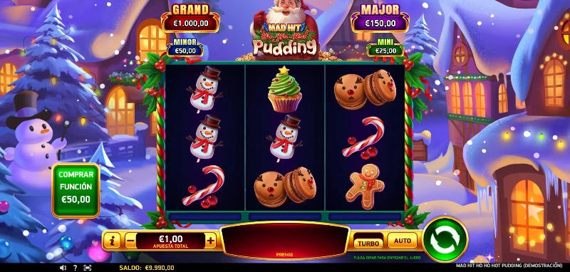 El símbolo de mayor valor es el bastón de caramelo que paga x30 lo apostado, exceptuando los Wilds que pagan x50 en una línea compuesta solo por estos.