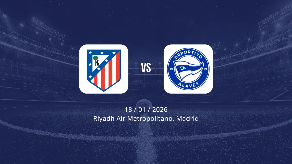 Atlético de Madrid vs Alavés: Alineaciones, horario y dónde ver