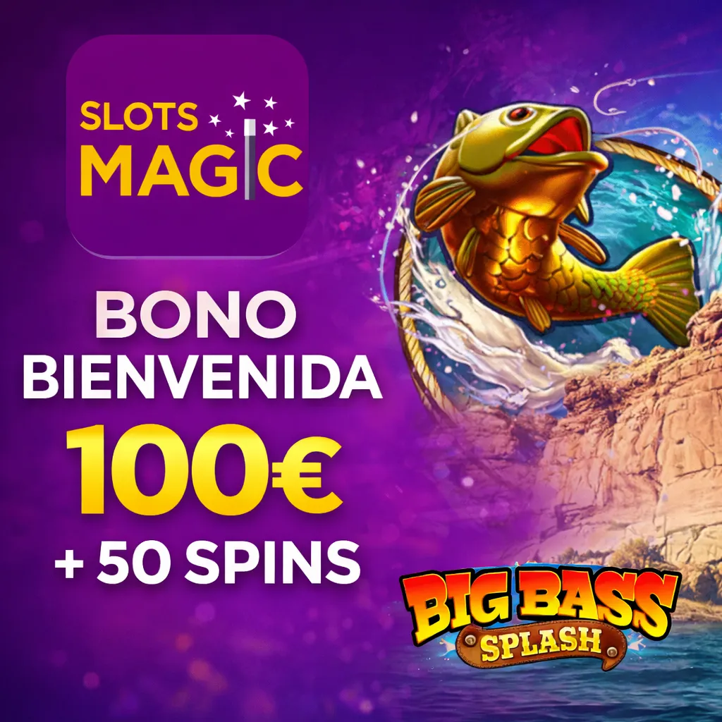 Bono de bienvenida del 100% hasta 100€ + 50 tiradas gratis en Big Bass Splash