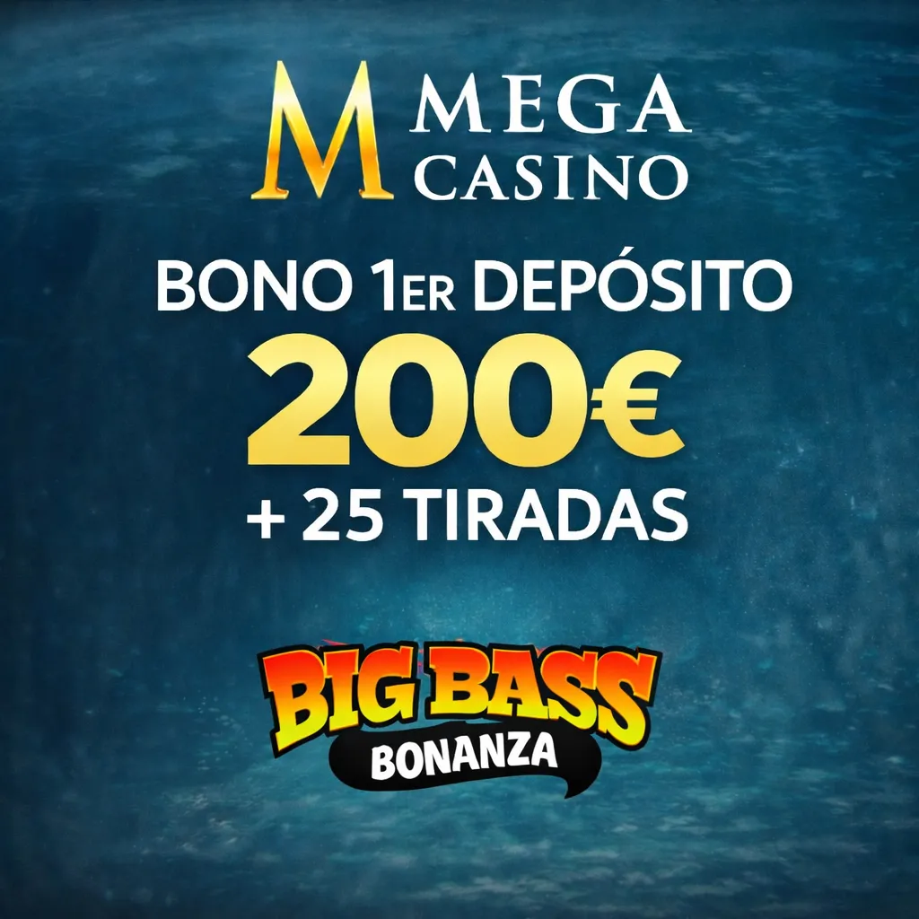Bono de bienvenida del 100% hasta 200€ + 25 tiradas gratis en Big Bass Bonanza