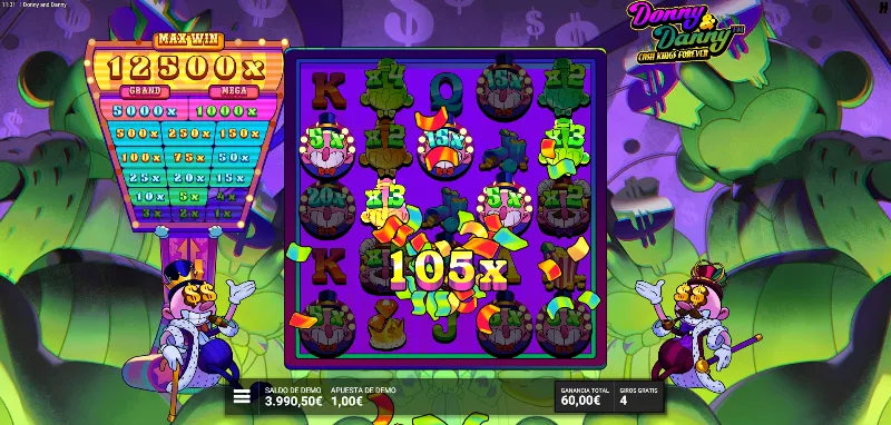 El Tablero de Efectivo es un tablero fuera de la cuadrícula de juego con 18 valores que se multiplican sobre nuestra apuesta y funcionan como premios en efectivo cuando aparecen símbolos Donny alineados.