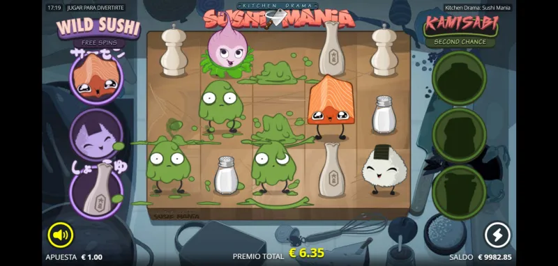 Kamisabi es una función que elimina 3 o más símbolos del tablero para la aparición de nuevos símbolos.