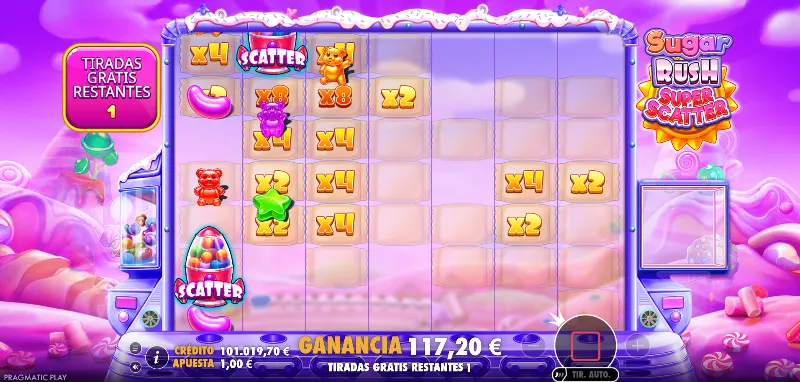 La diferencia del base game y bonus es que durante las tiradas normales, cada nueva tirada reinicia los marcadores y multiplicadores que hay en el tablero.