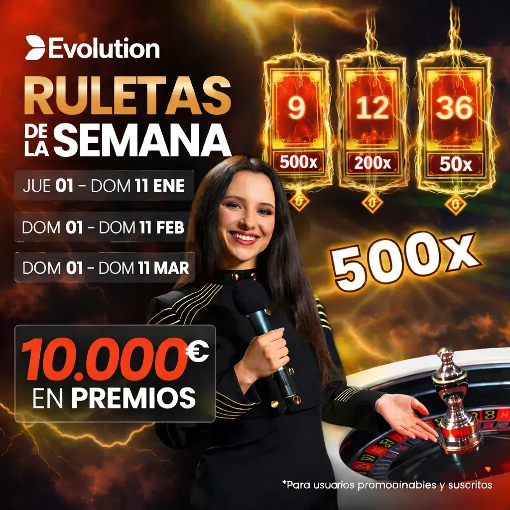 Torneo de Ruleta en Vivo: 10.000€ en premios semanales en JOKERBET
