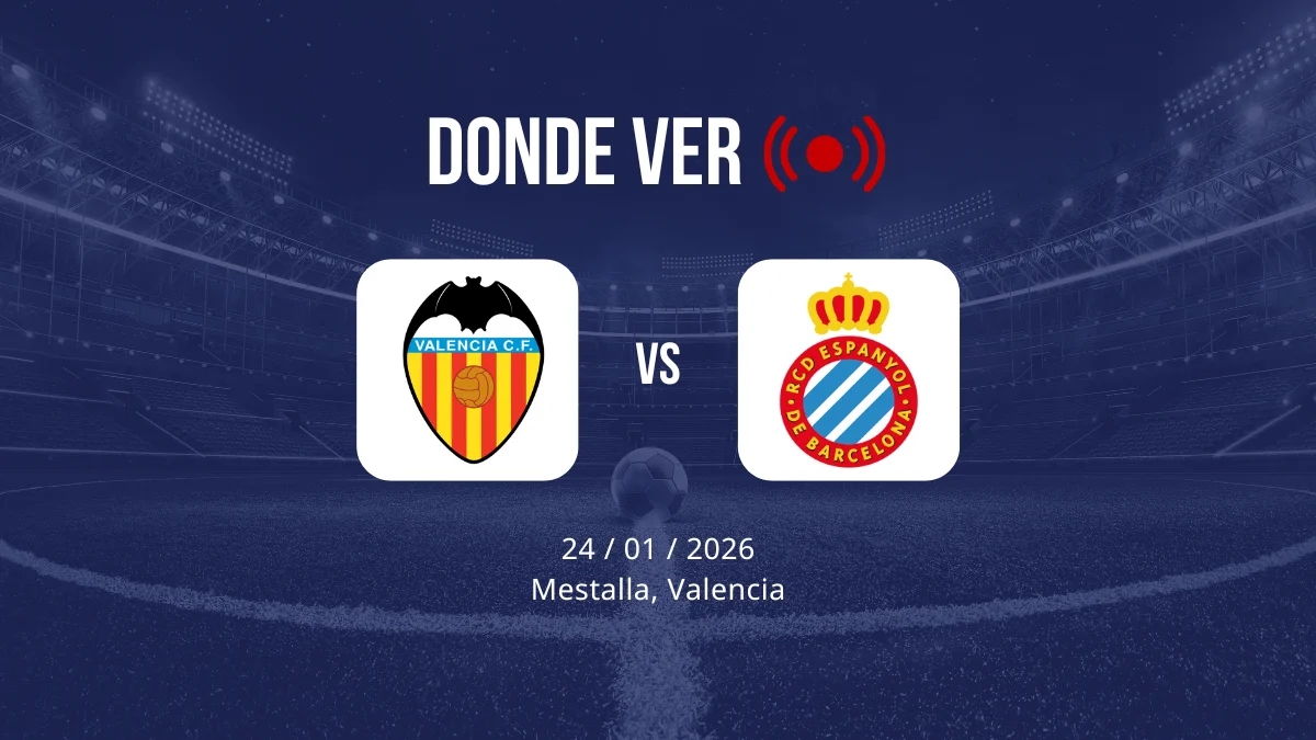 Valencia vs Espanyol: Alineaciones, horario y dónde ver
