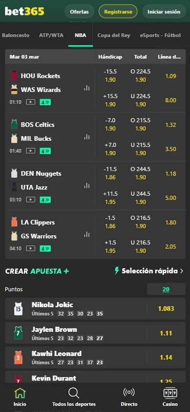 apuestas nba bet365