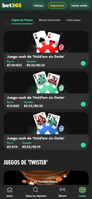 lobby poker bet365