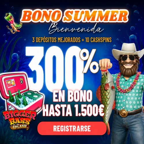 Bono de Bienvenida Summer: 300% hasta 500€ + 10 Cashspins por depósito