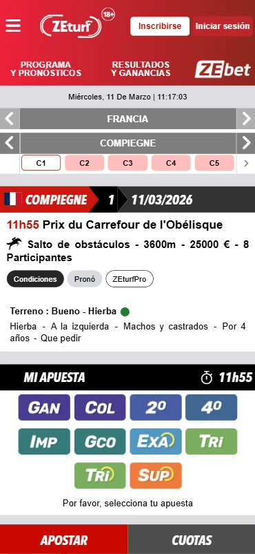 apuestas hipicas disponibles en zeturf