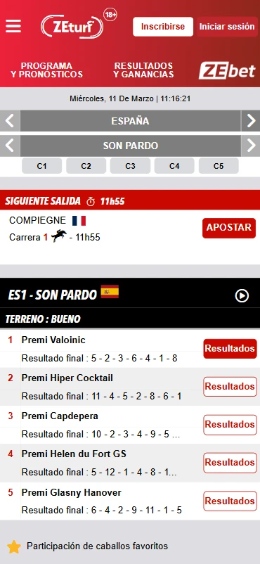resultado carreras caballos hipódromo zeturf